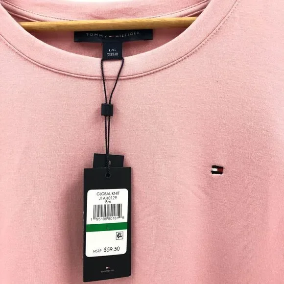 Tommy Hilfiger Striped‎ Long-Sleeve Top Bridal Rose L - Picture 2 of 5